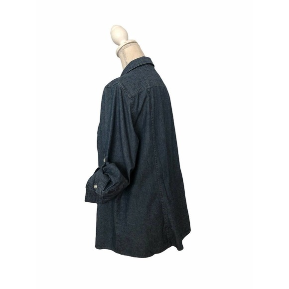 Croft & Barrow Woman XL Chambray Blue Button Down 2 Pockets Front 3/4 Sleeve - Picture 4 of 8